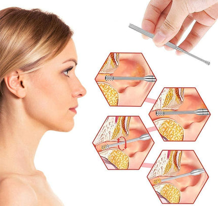 6-Piece Stainless Steel Ear Wax Removal Kit – Smooth Ear Cleaning Tools for Safe & Efficient Ear Care (Pack of 1)