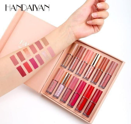 Handaiyan Velvet Matte Liquid Lipstick Set – 12 Pcs