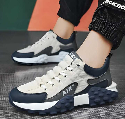 Men’s Casual Thick Base Sneakers – White