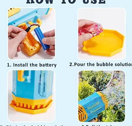 Bubble Gun Machine Kids Automatic Soap Based Bubble Blower