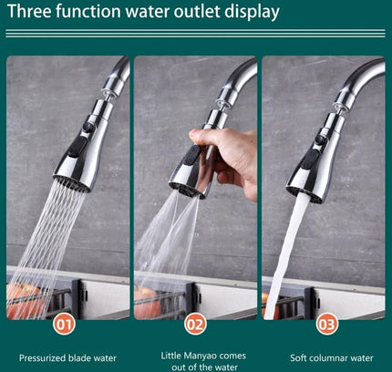 3 Modes Kitchen Sink Faucet – Stainless Steel, Upright Handle, Multi-Spray Water Flow Tap (Pack of 1)