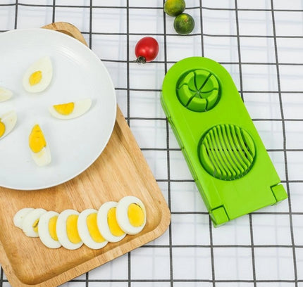 Pack of 2 – 2-in-1 Boiled Egg & Mushroom Slicer Cutter Chopper (Plastic + Stainless Steel Wire)