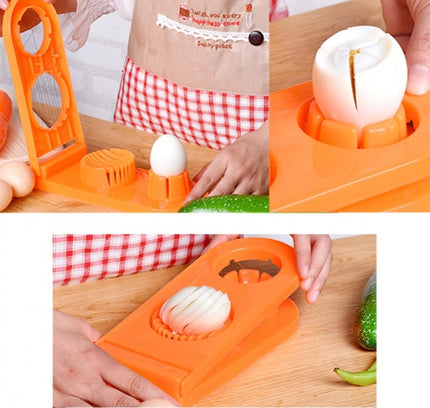 Pack of 2 – 2-in-1 Boiled Egg & Mushroom Slicer Cutter Chopper (Plastic + Stainless Steel Wire)