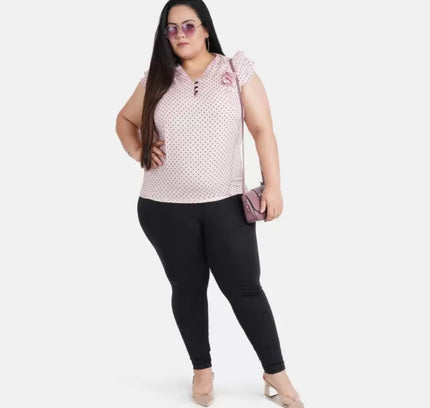 Women's Casual Flared Sleeve Printed Pink Top (Color:Pink, Material:Crepe)