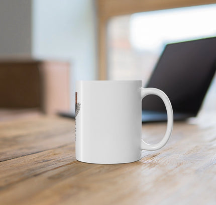 Ceramic Gorila Desing Printed Coffee Mug (Color: White, Capacity:330ml)