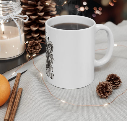 Ceramic Gorila Desing Printed Coffee Mug (Color: White, Capacity:330ml)