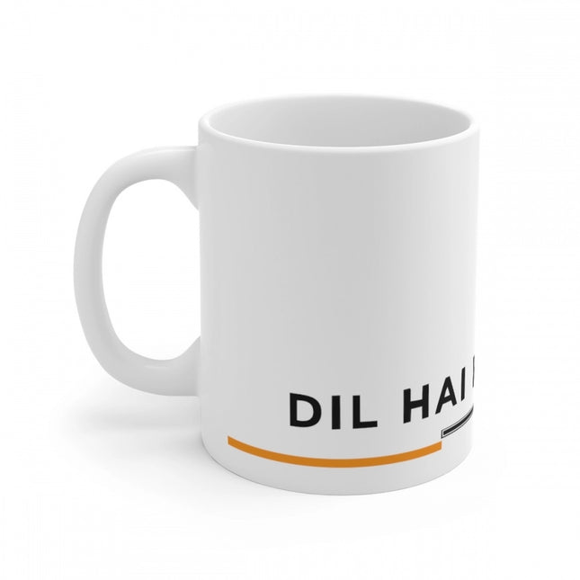 Ceramic Dil Se Hindustani Printed Coffee Mug (Color: White, Capacity:330ml)