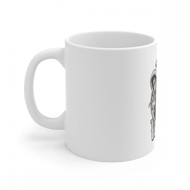 Ceramic Gorila Desing Printed Coffee Mug (Color: White, Capacity:330ml)