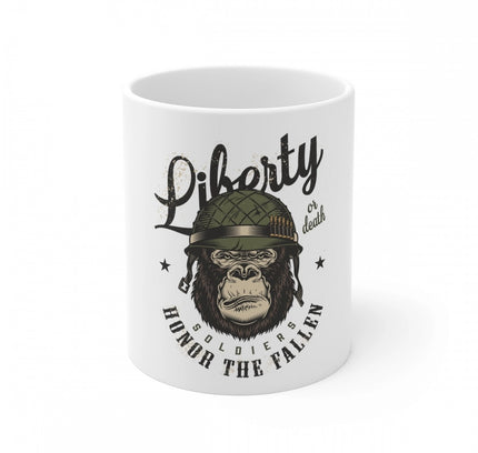 Ceramic Gorila Desing Printed Coffee Mug (Color: White, Capacity:330ml)