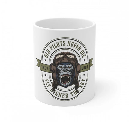 Ceramic Gorila Desing Printed Coffee Mug (Color: White, Capacity:330ml)