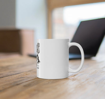 Ceramic Gorila Desing Printed Coffee Mug (Color: White, Capacity:330ml)