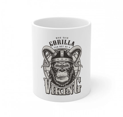 Ceramic Gorila Desing Printed Coffee Mug (Color: White, Capacity:330ml)