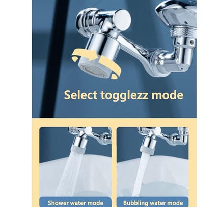 2-Mode Splash Filter Kitchen Tap – Extended Stainless Steel Faucet Nozzle (Pack of 1)