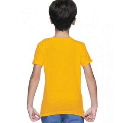 Boys Cotton Plain Half Sleeve TShirt (Yellow)