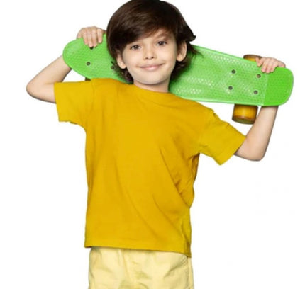 Boys Cotton Plain Half Sleeve TShirt (Yellow)