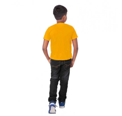 Boys Cotton Will Be Cool Half Sleeve TShirt (Mustard)