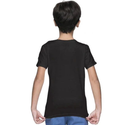Boys Cotton Plain Half Sleeve TShirt (Black)