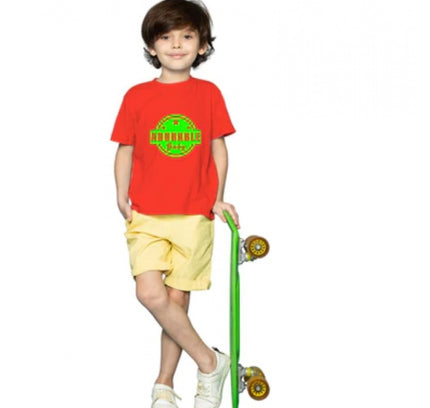 Boys Cotton Adorable Baby Half Sleeve TShirt (Red)