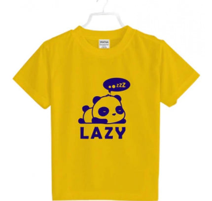 Boys Cotton Lazy Half Sleeve TShirt (Mustard)