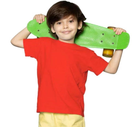 Boys Cotton Plain Half Sleeve TShirt (Red)