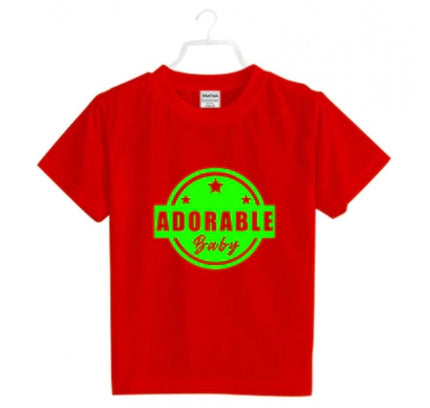 Boys Cotton Adorable Baby Half Sleeve TShirt (Red)