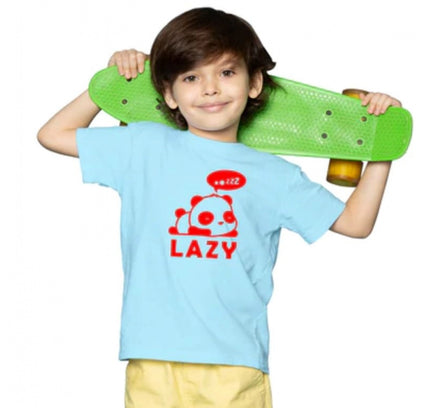 Boys Cotton Lazy Half Sleeve TShirt (Sky Blue)