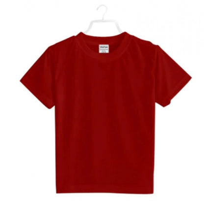 Boys Cotton Plain Half Sleeve TShirt (Maroon)