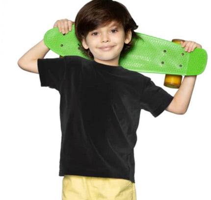 Boys Cotton Plain Half Sleeve TShirt (Black)