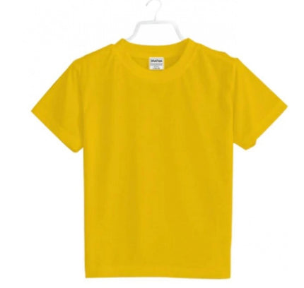 Boys Cotton Plain Half Sleeve TShirt (Yellow)