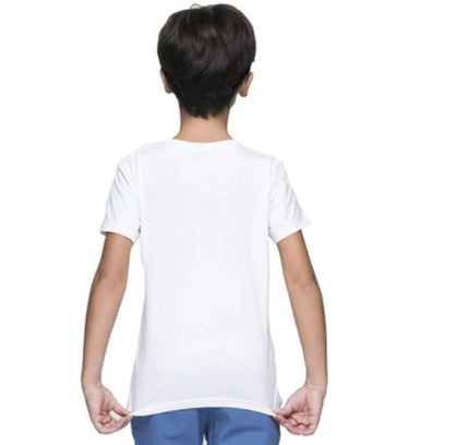 Boys Cotton Baby Shark Half Sleeve TShirt (White)