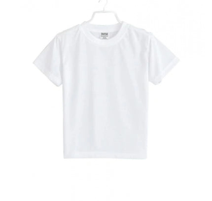 Boys Cotton Plain Half Sleeve TShirt (White)