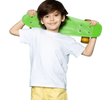 Boys Cotton Plain Half Sleeve TShirt (White)