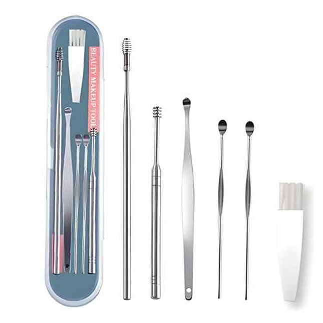 6-Piece Stainless Steel Ear Wax Removal Kit – Smooth Ear Cleaning Tools for Safe & Efficient Ear Care (Pack of 1)