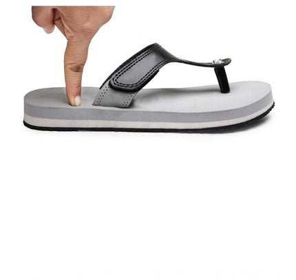 Unisex Rubber Lightweight T-Style Slippers (Grey)