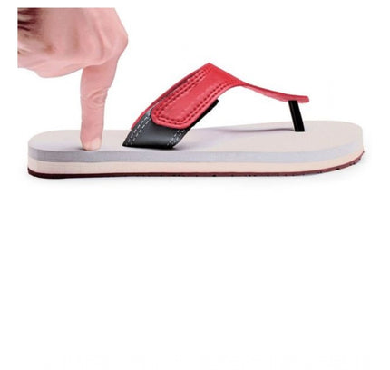 Unisex Rubber Lightweight T-Style Slippers (Maroon)