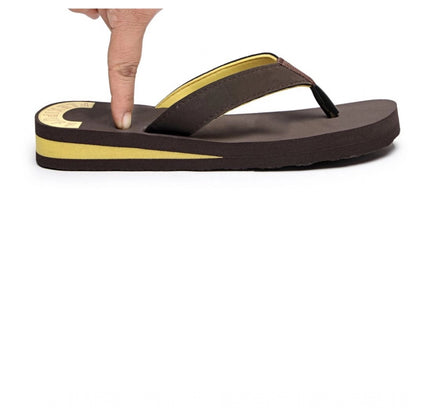 Unisex Rubber Comfortable Orthopedic Doctor Slipper and Flip Flops (Brown)