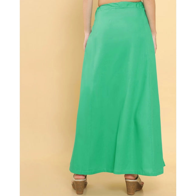 Women's Cotton Solid Free Size Petticoat (Green)