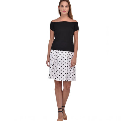 Women's Cotton Blend Solid Short Sleeves Dress (Black)