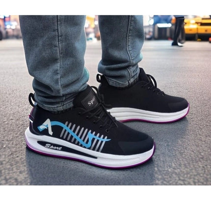 Men's Solid Synthetic Casual Shoes (Blue)