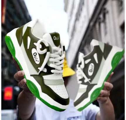 Men's Solid Synthetic Casual Shoes (Green)