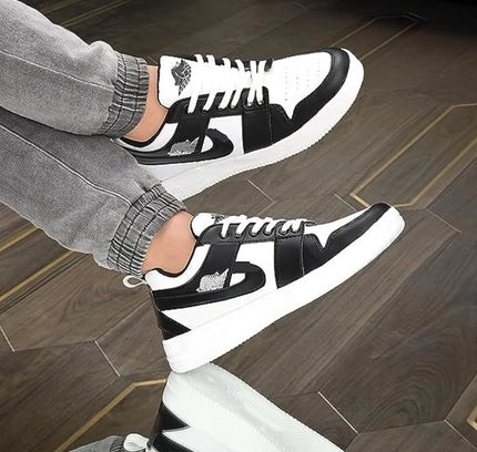 Men's Solid Synthetic Casual Shoes (Black)