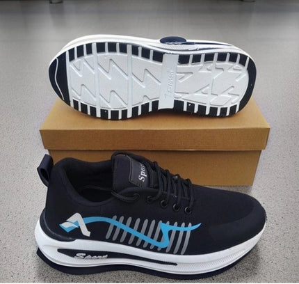 Men's Solid Synthetic Casual Shoes (Blue)