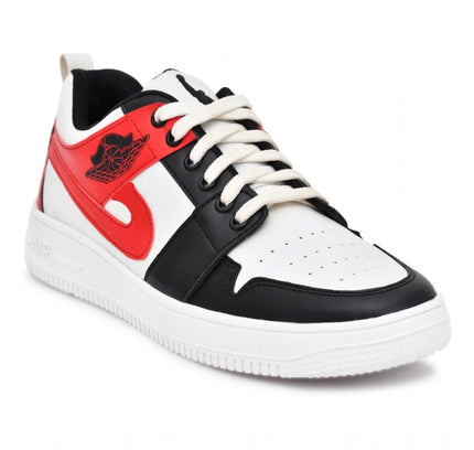 Men's Solid Synthetic Casual Shoes (White)