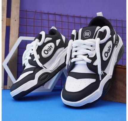 Men's Solid Synthetic Casual Shoes (Black)