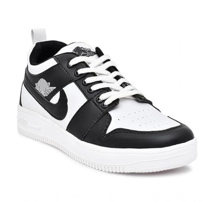 Men's Solid Synthetic Casual Shoes (Black)