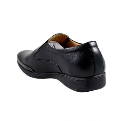 Men's Solid Synthetic Leather Formal Shoes (Black)
