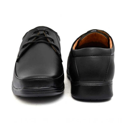 Men's Solid Synthetic Leather Formal Shoes (Black)