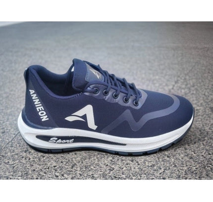 Men's Solid Synthetic Casual Shoes (Navy Blue)