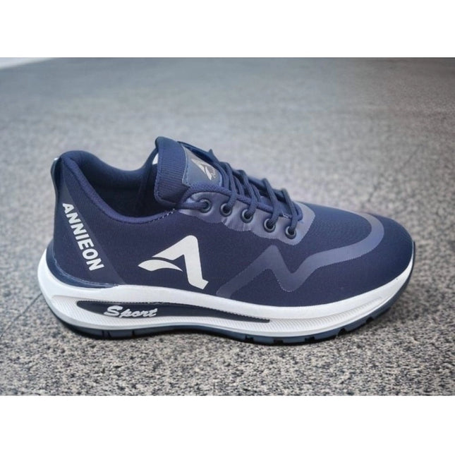 Men's Solid Synthetic Casual Shoes (Navy Blue)