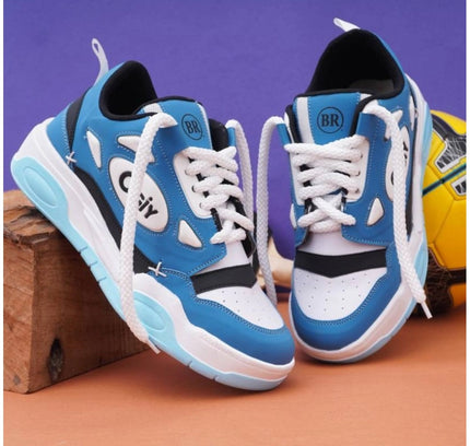 Men's Solid Synthetic Casual Shoes (Blue)